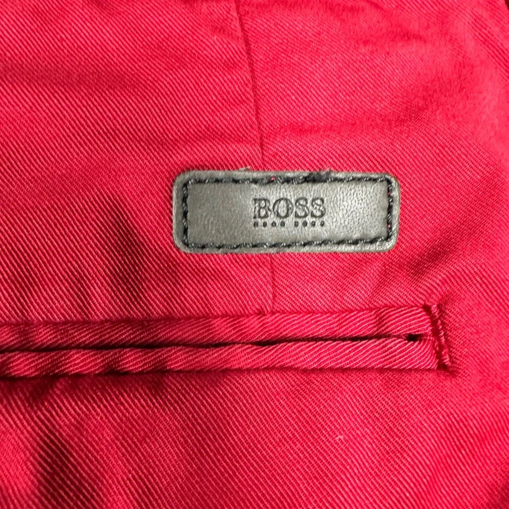 Hugo Boss Mens Red Stretch Cotton Chino Trousers Pants Size 34R